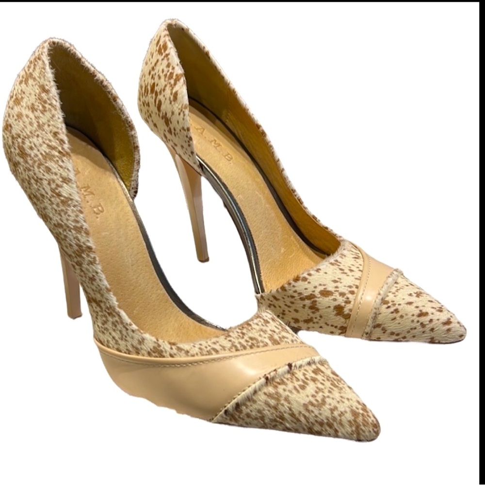 L. A.M.B. Kadie D'orsay Calfskin leather stilettos Heels SZ 8.6